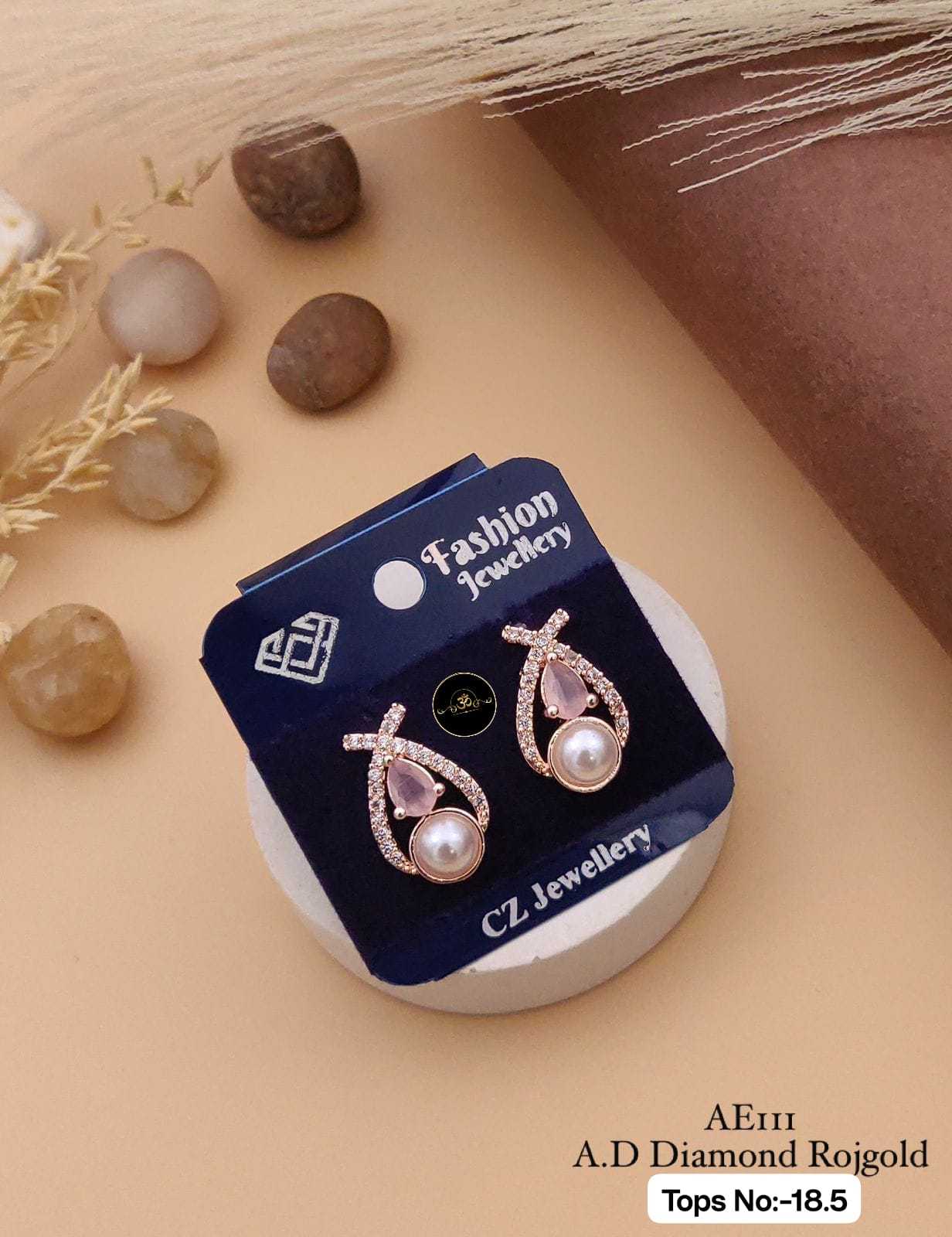 YNF Wholesale Brass Earrings With Stones KESH127 034 | Surat Manufacturer