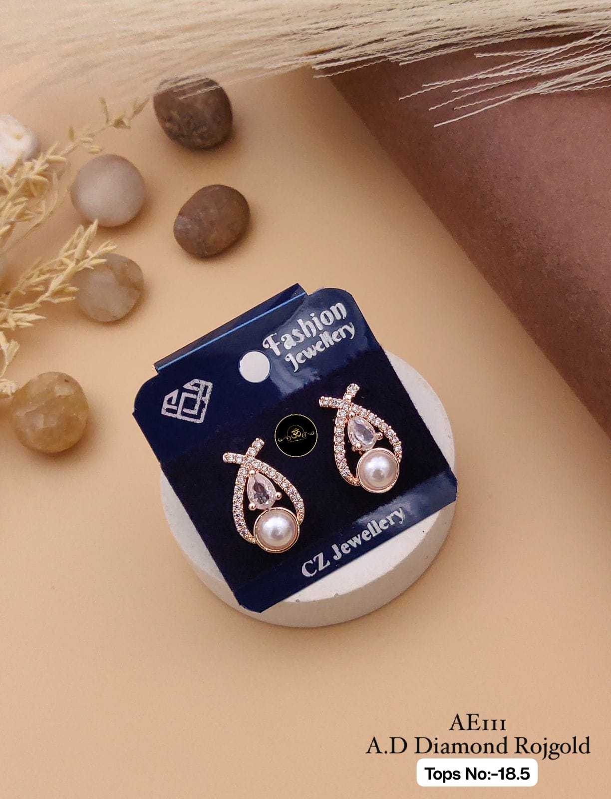 YNF Wholesale Brass Earrings With Stones KESH127 034 | Surat Manufacturer
