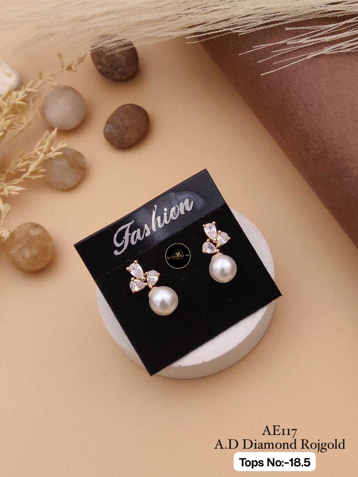 YNF Wholesale Brass Earrings With Stones KESH127 034 | Surat Manufacturer