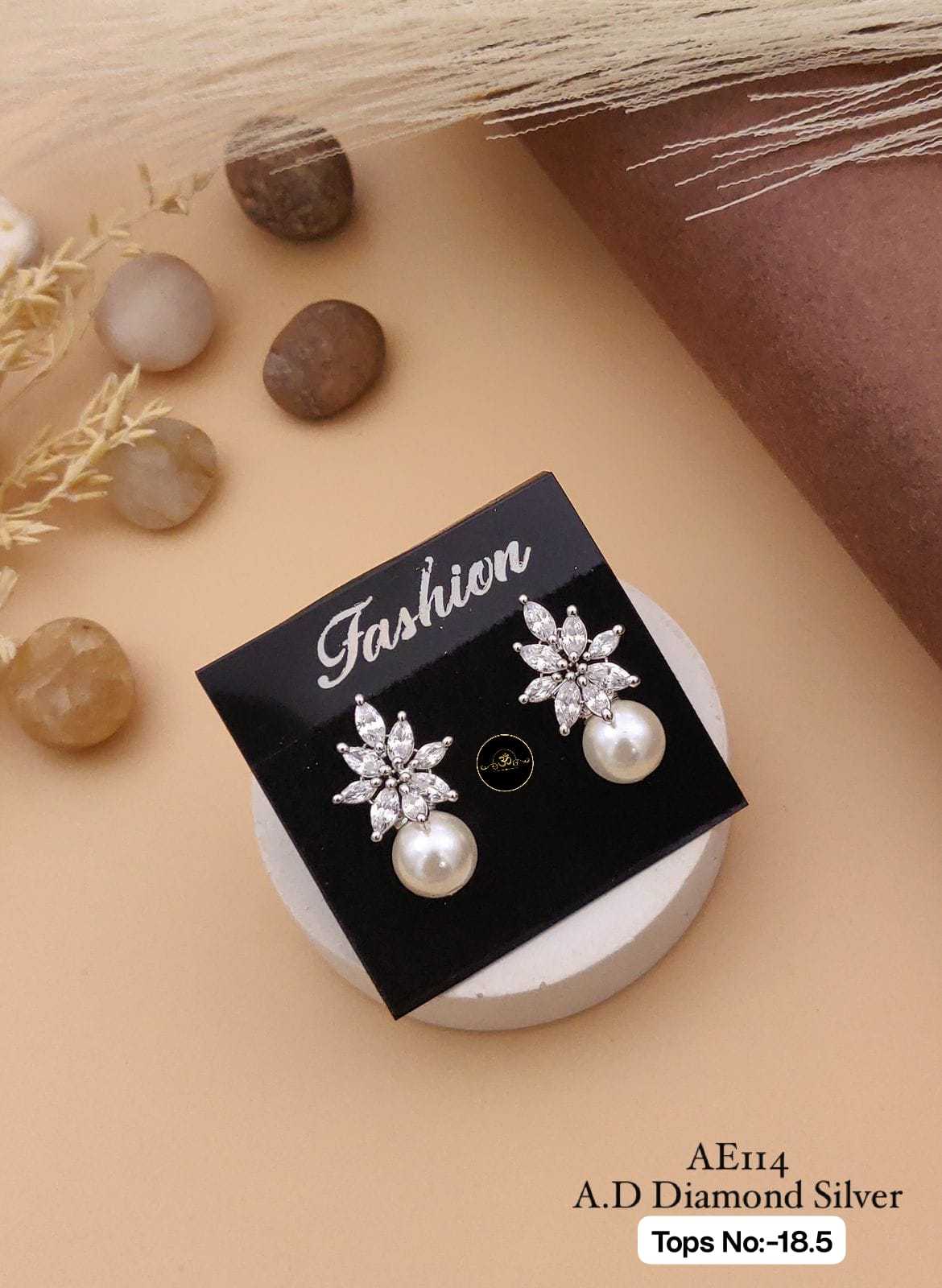 YNF Wholesale Brass Earrings With Stones KESH127 034 | Surat Manufacturer