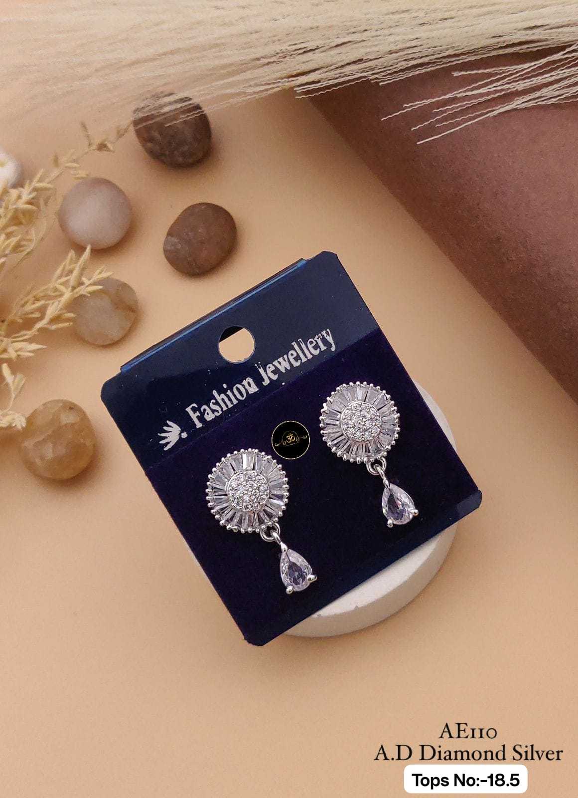 YNF Wholesale Brass Earrings With Stones KESH127 034 | Surat Manufacturer