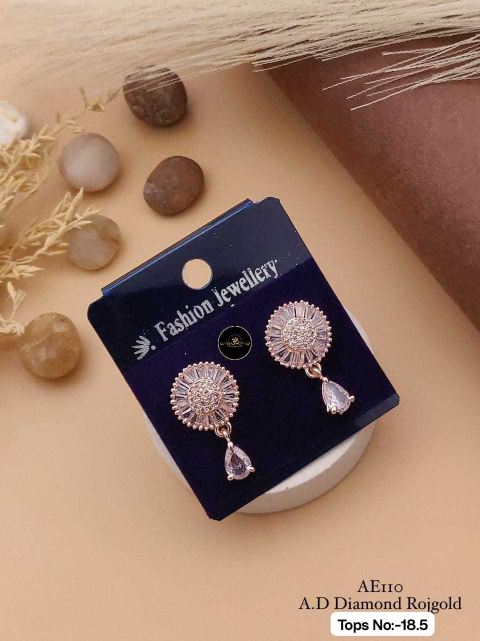 YNF Wholesale Brass Earrings With Stones KESH127 034 | Surat Manufacturer
