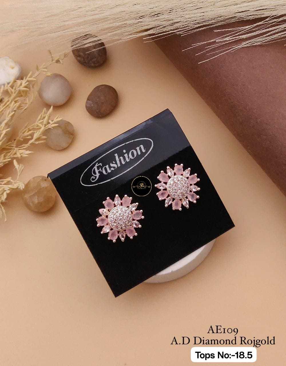 YNF Wholesale Brass Earrings With Stones KESH127 034 | Surat Manufacturer