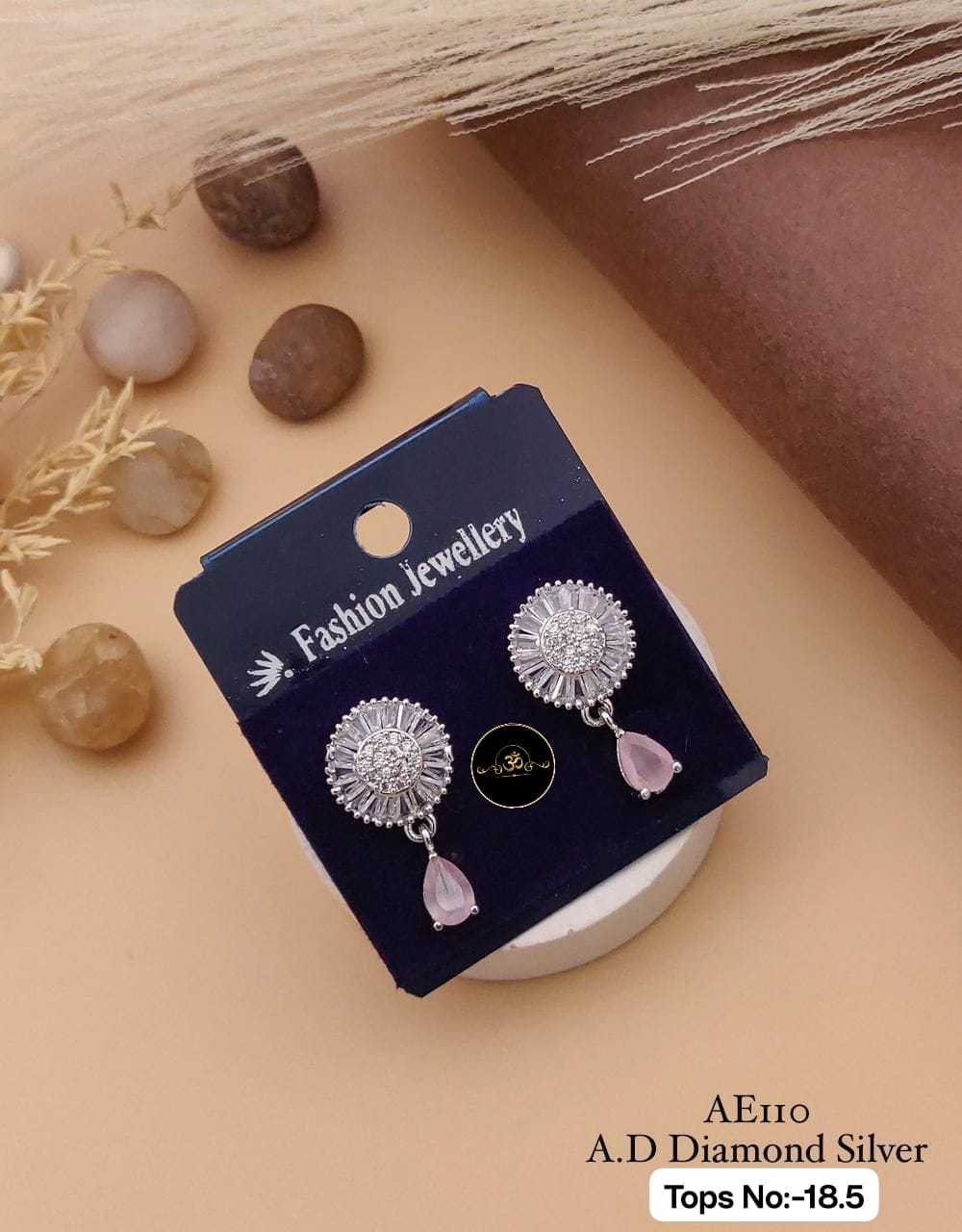 YNF Wholesale Brass Earrings With Stones KESH127 034 | Surat Manufacturer