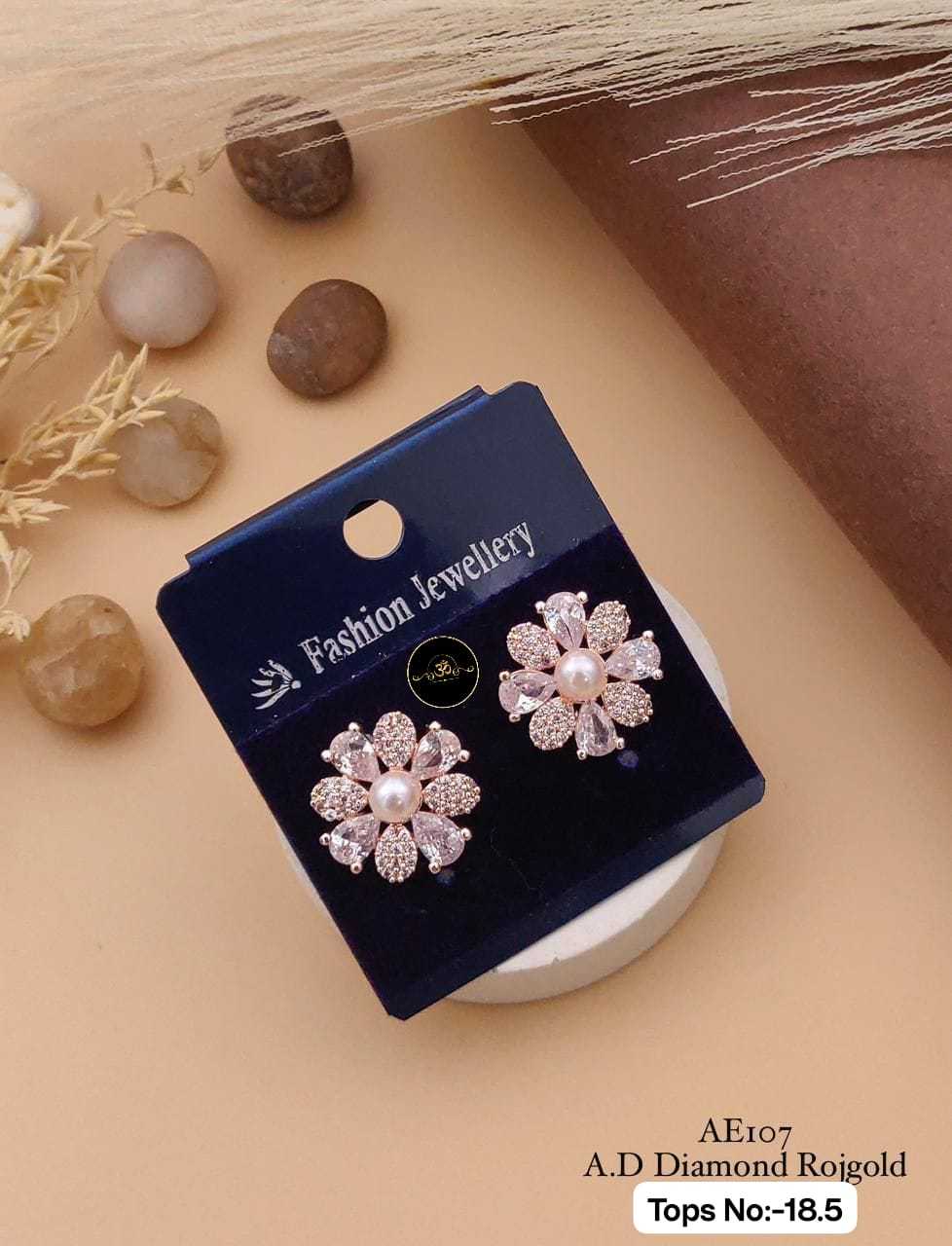 YNF Wholesale Brass Earrings With Stones KESH127 034 | Surat Manufacturer