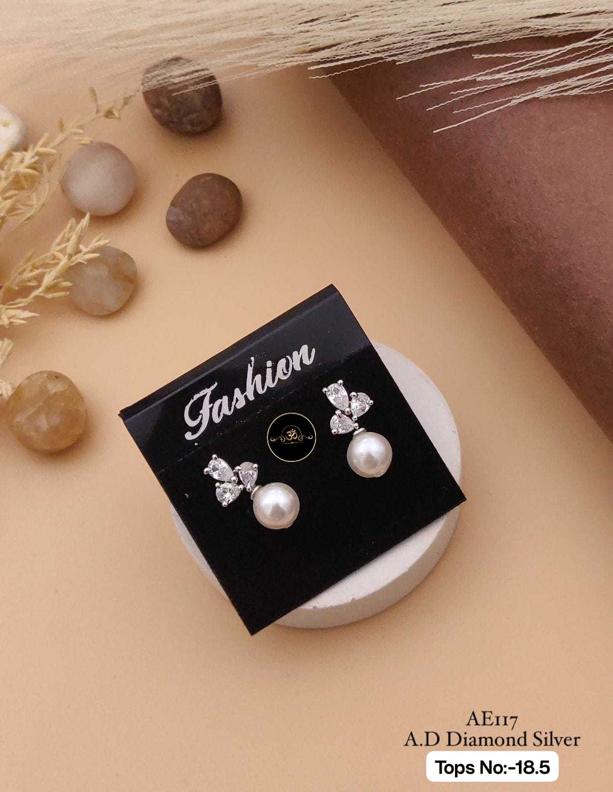 YNF Wholesale Brass Earrings With Stones KESH127 034 | Surat Manufacturer