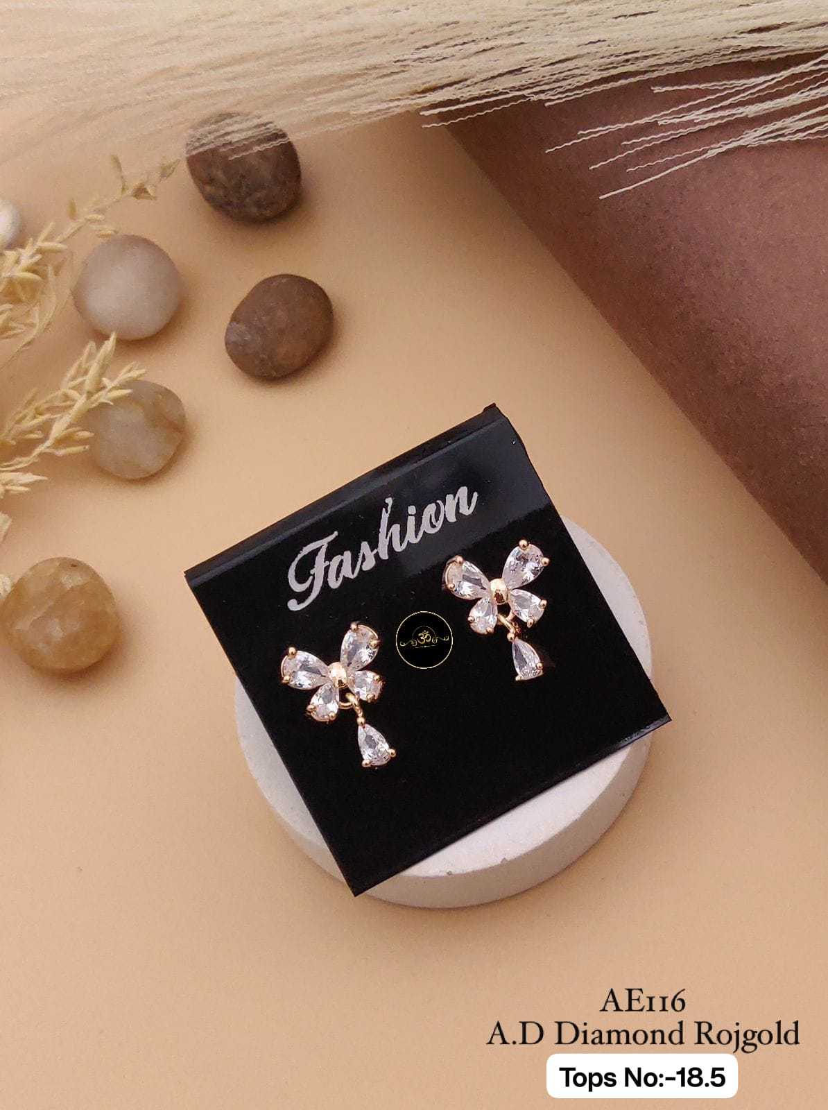 YNF Wholesale Brass Earrings With Stones KESH127 034 | Surat Manufacturer
