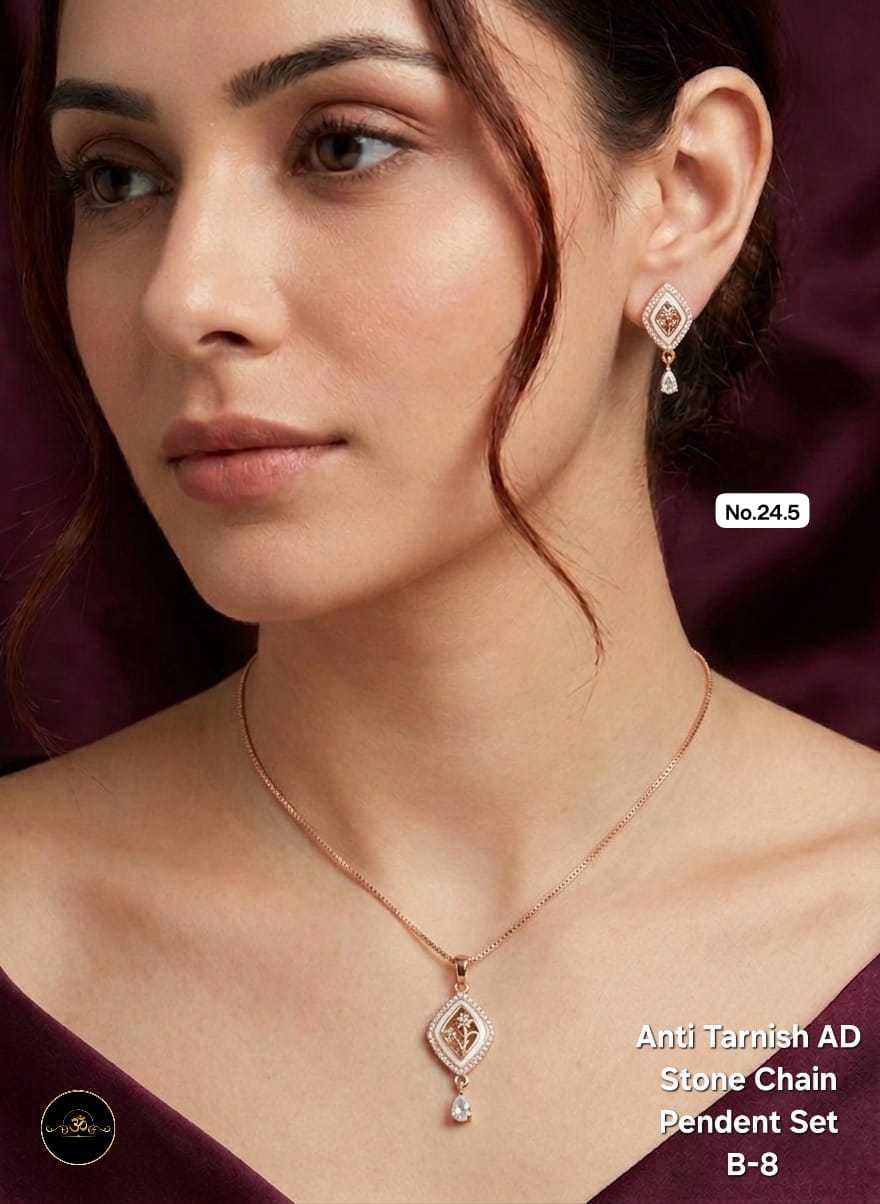 YNF Wholesale Brass Chain Pendant Set KESH127 053 | Surat Manufacturer