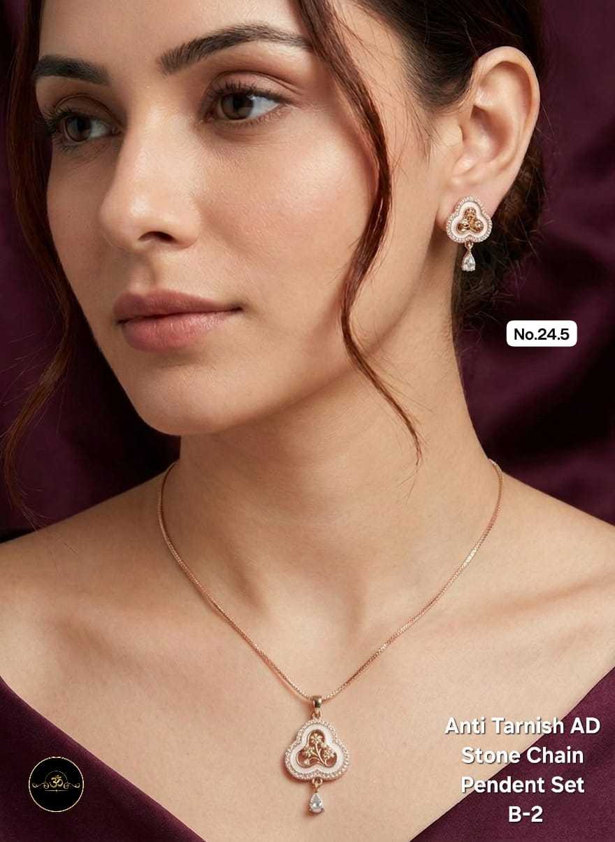 YNF Wholesale Brass Chain Pendant Set KESH127 053 | Surat Manufacturer