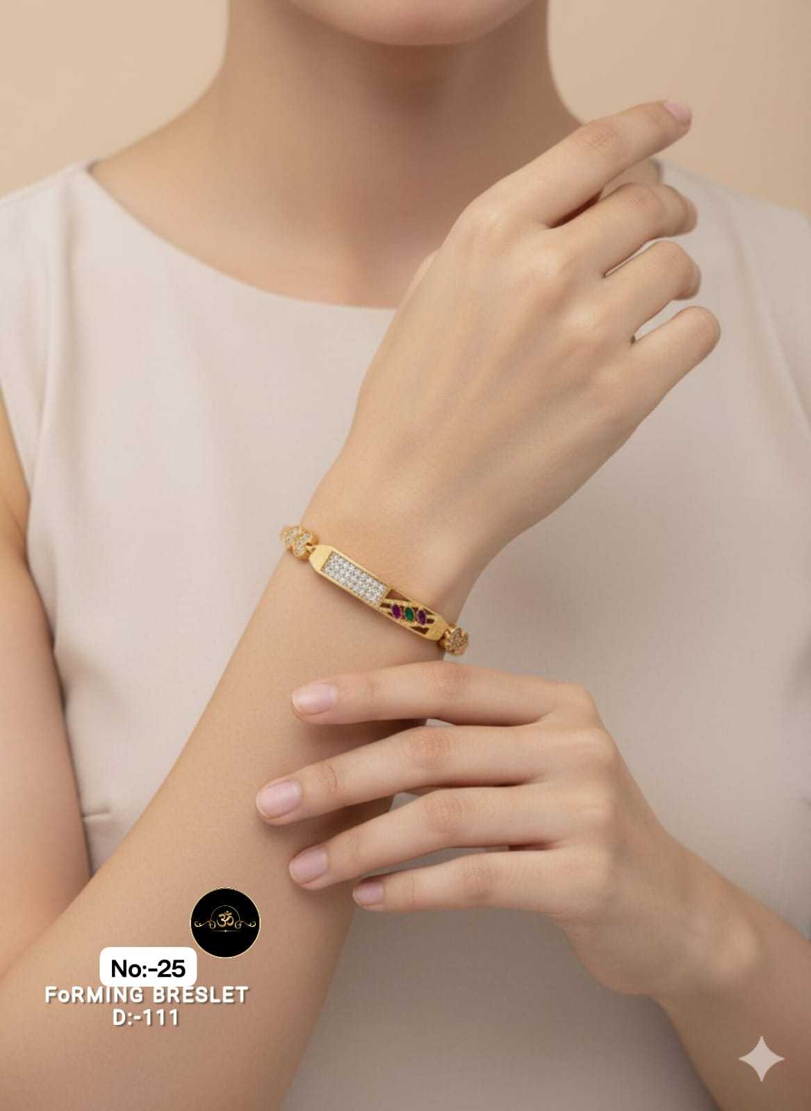 YNF Wholesale Brass AD Diamond Bracelet RIN113 023 | Surat Manufacturer