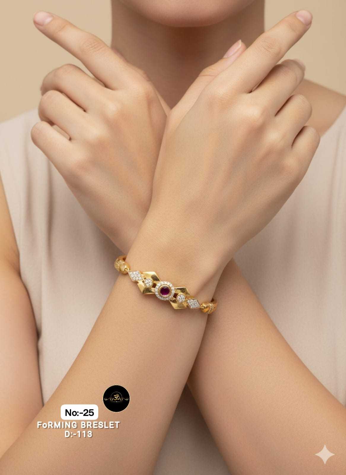 YNF Wholesale Brass AD Diamond Bracelet RIN113 023 | Surat Manufacturer