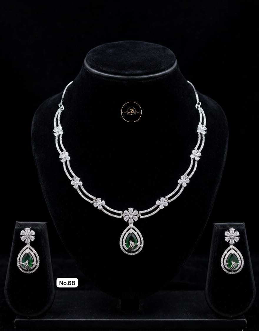 YNF Wholesale Brass AD Diamond Necklace KESH127 003 | Surat Manufacturer
