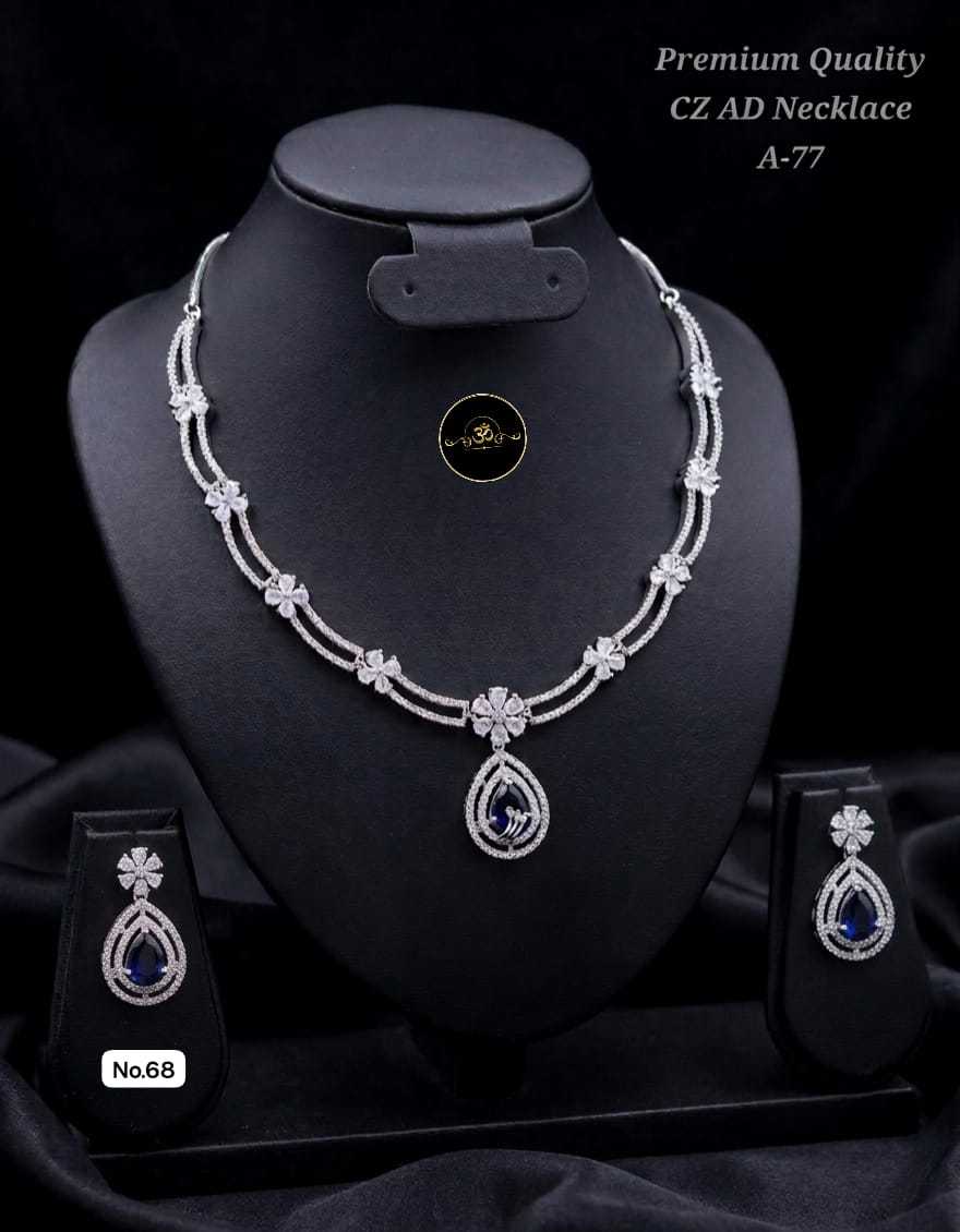 YNF Wholesale Brass AD Diamond Necklace KESH127 003 | Surat Manufacturer