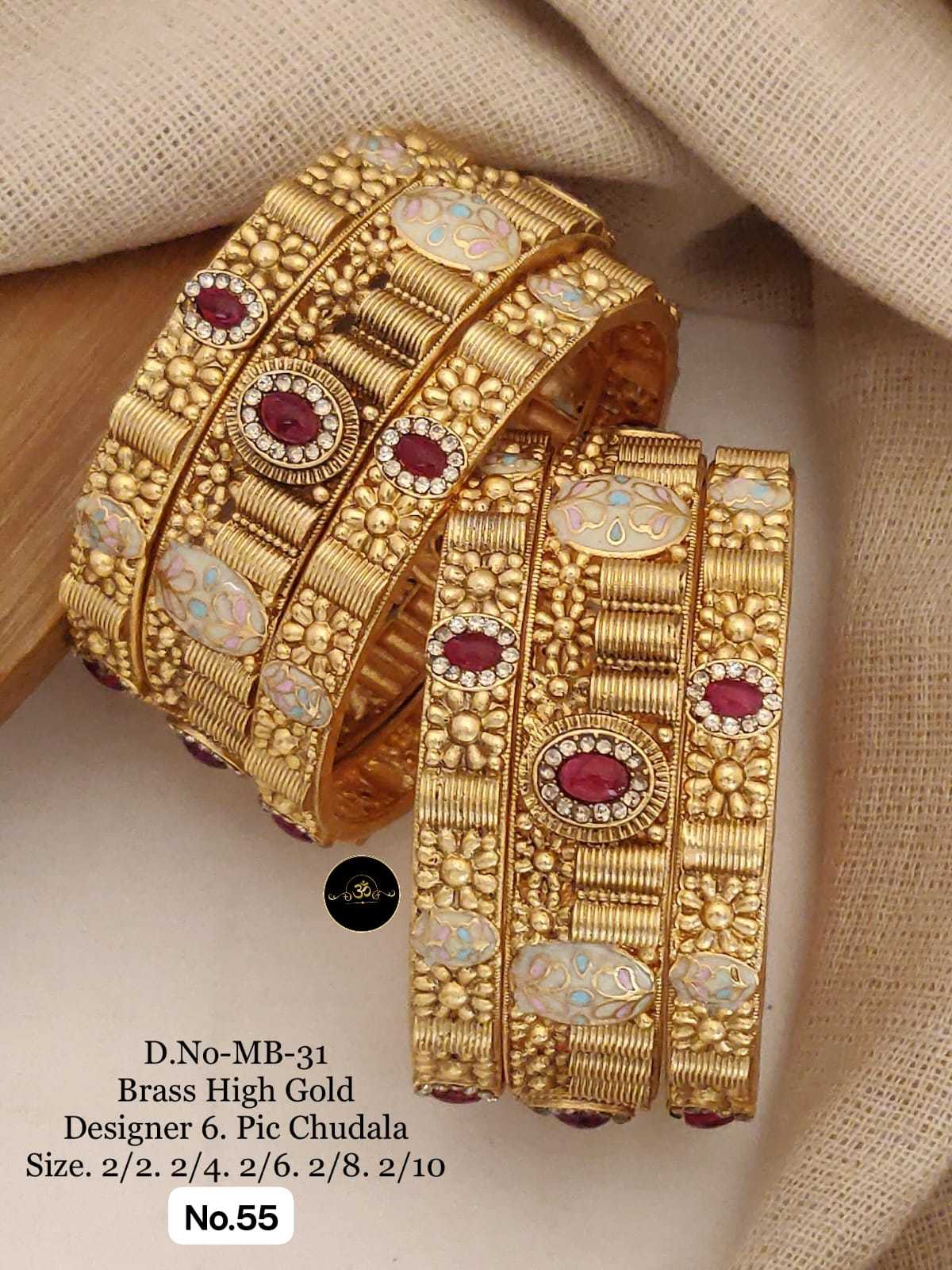 YNF Wholesale Brass Brass Gold Bangles KESH127 005 | Surat Manufacturer