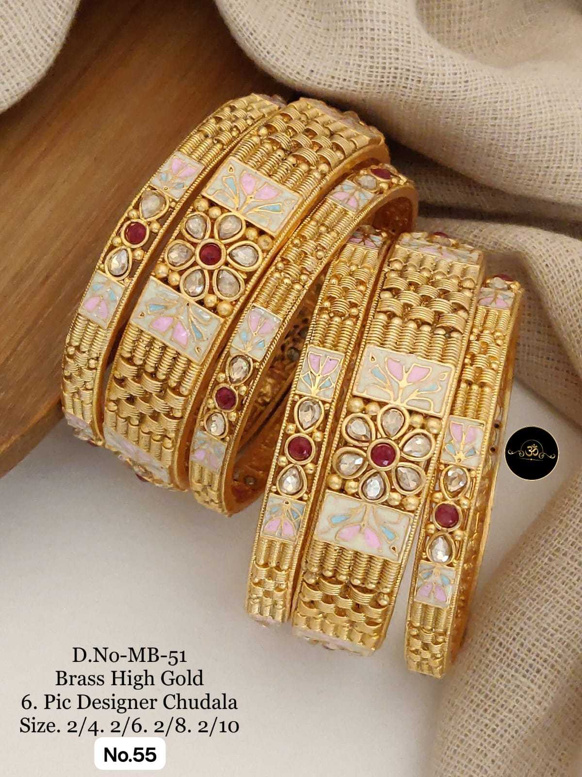 YNF Wholesale Brass Brass Gold Bangles KESH127 005 | Surat Manufacturer