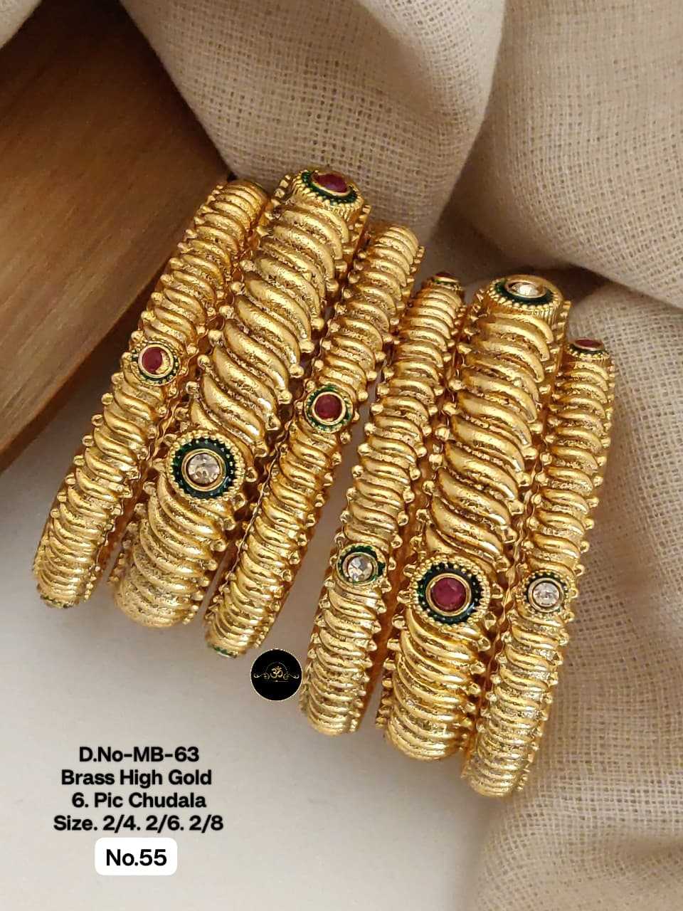 YNF Wholesale Brass Brass Gold Bangles KESH127 005 | Surat Manufacturer