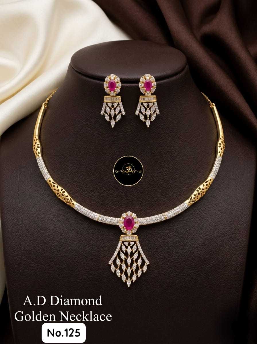 YNF Wholesale Brass AD Diamond Necklace KESH127 011 | Surat Manufacturer