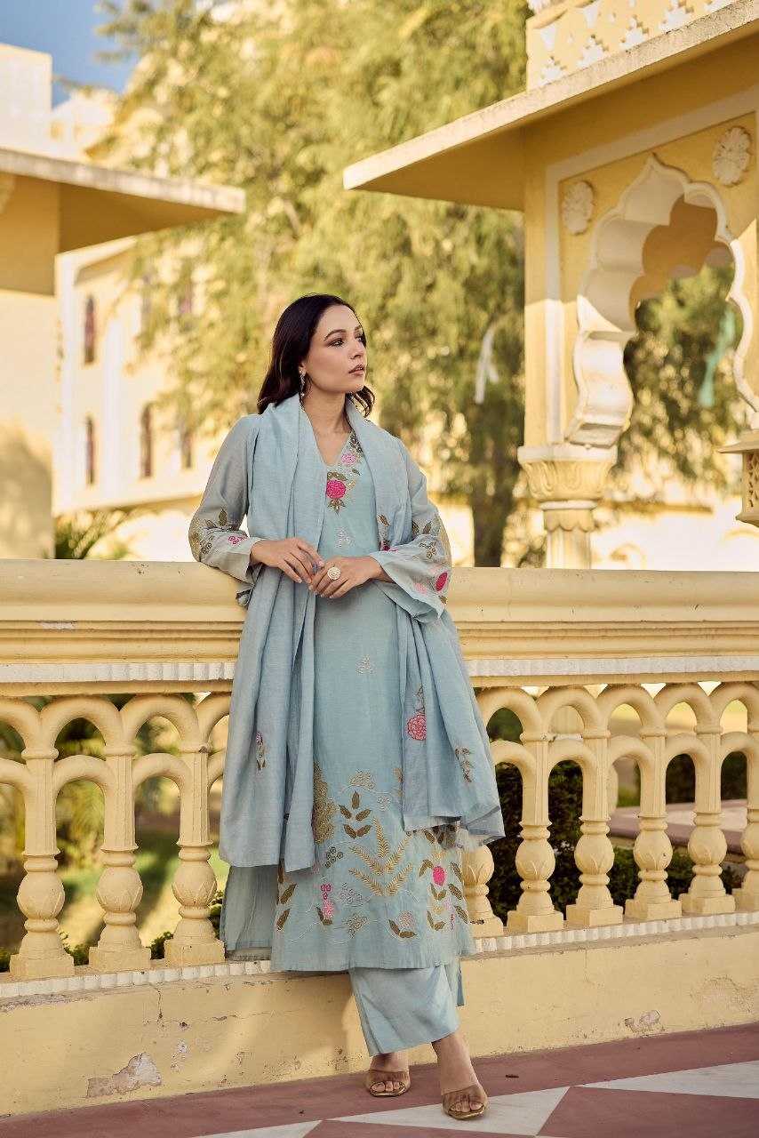 YNF Wholesale Chanderi Silk Embroidery Suits KESH732 370 | Surat Manufacturer