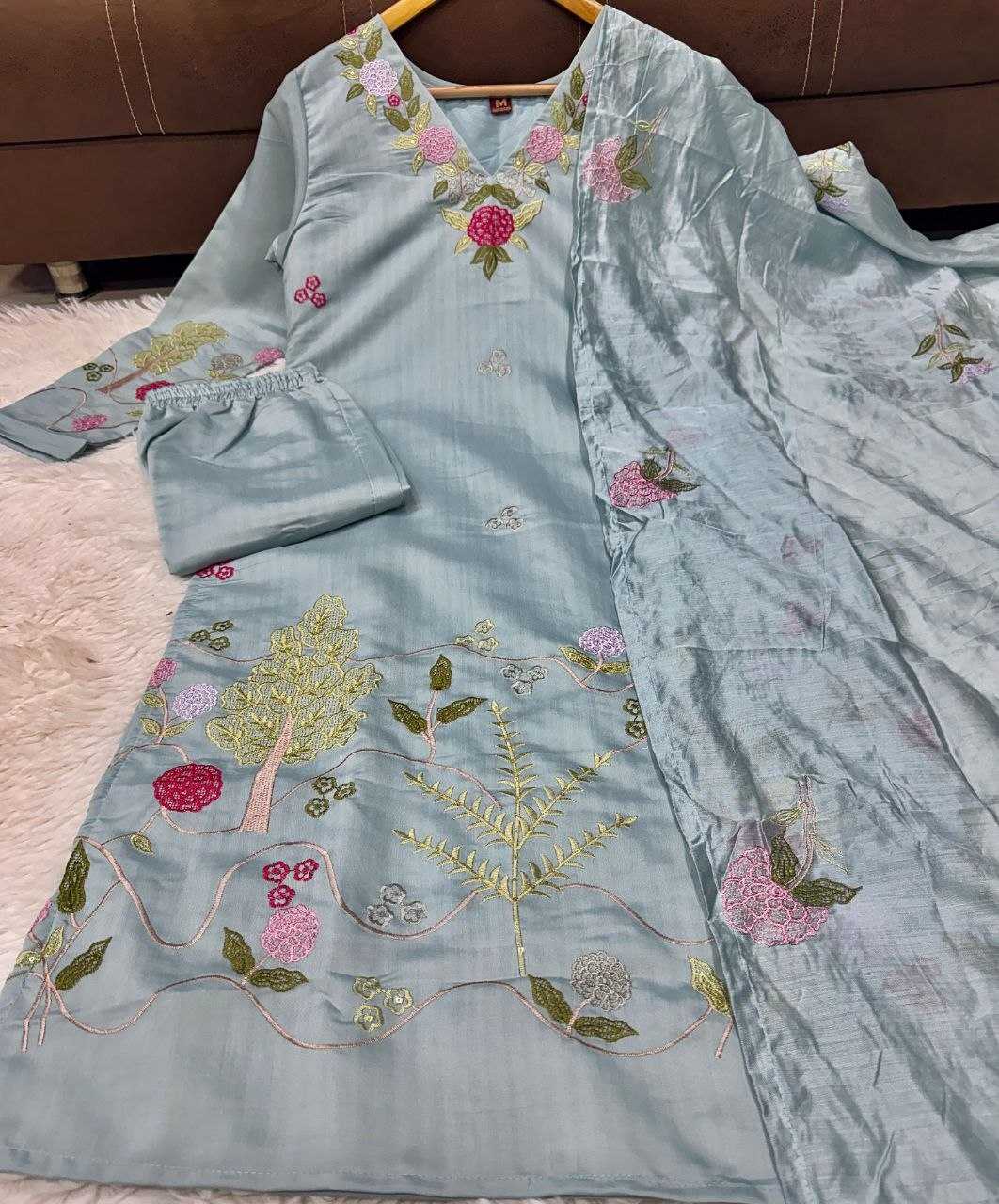 YNF Wholesale Chanderi Silk Embroidery Suits KESH732 370 | Surat Manufacturer