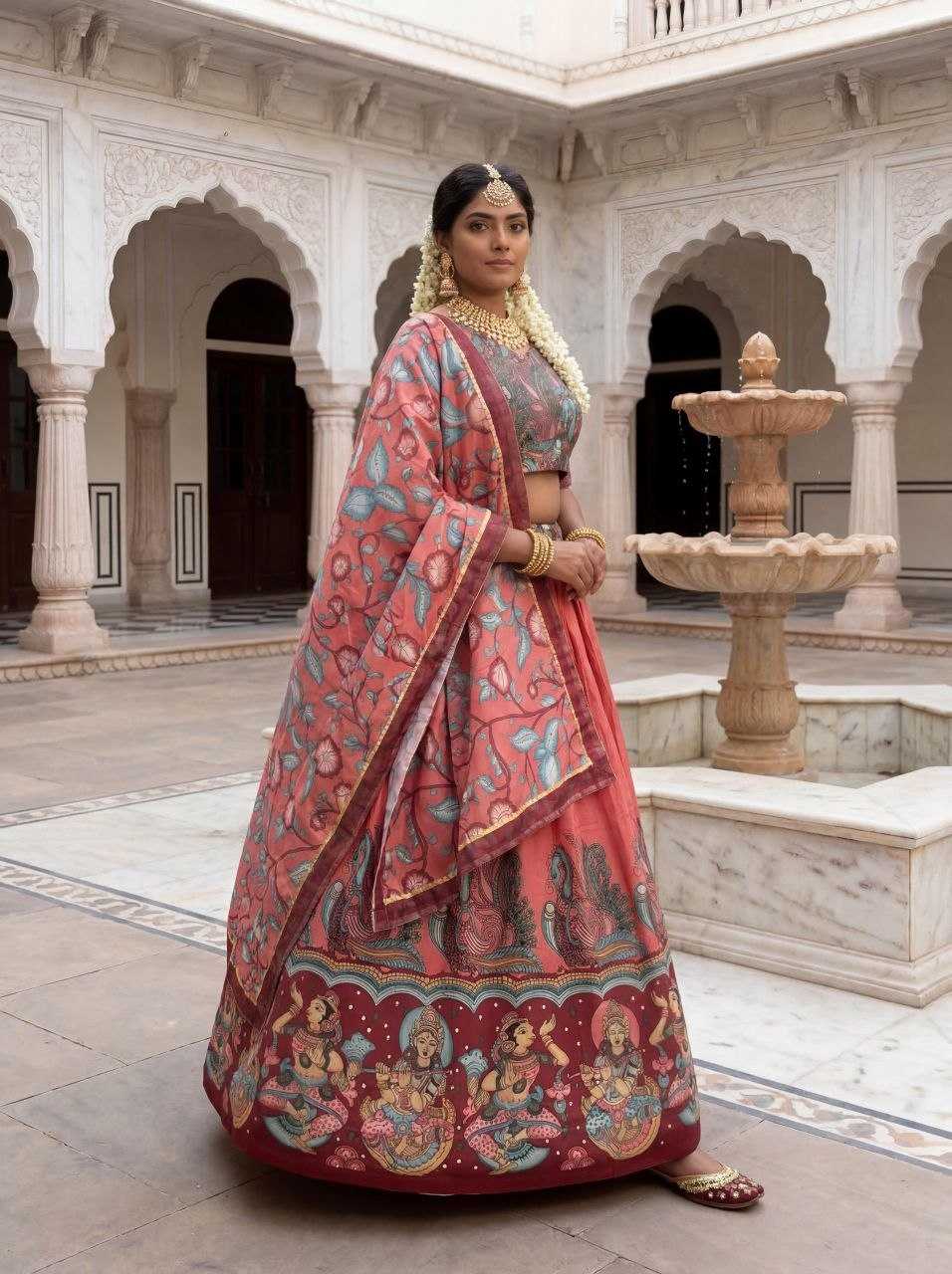YNF Wholesale Chent Crep Kalamkari Lehenga KESH496 572 | Surat Manufacturer