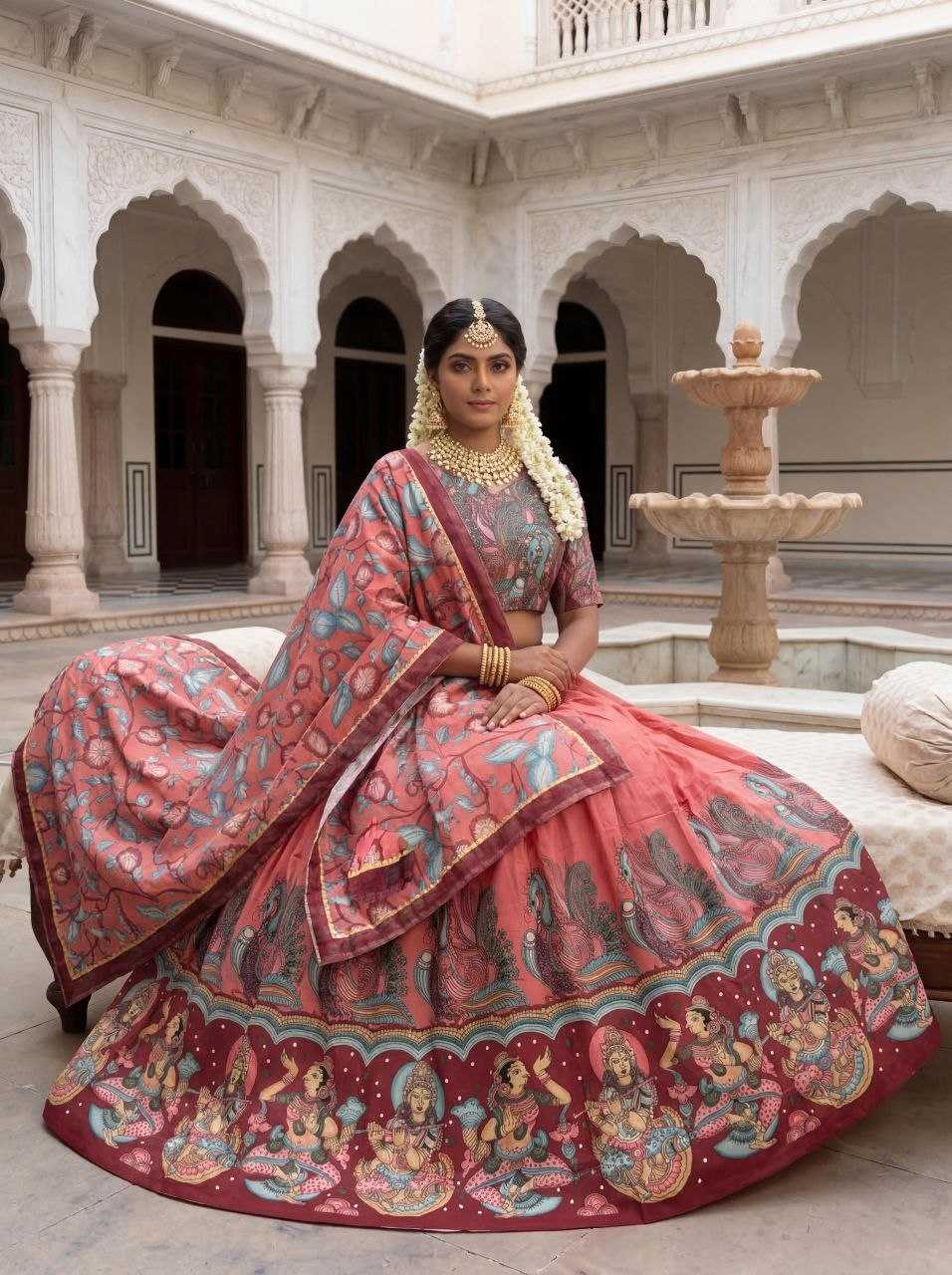 YNF Wholesale Chent Crep Kalamkari Lehenga KESH496 572 | Surat Manufacturer