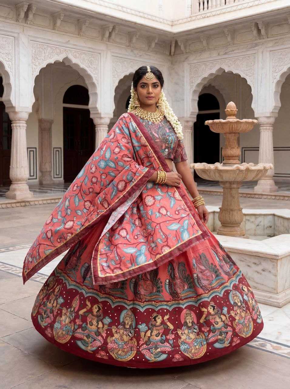YNF Wholesale Chent Crep Kalamkari Lehenga KESH496 572 | Surat Manufacturer