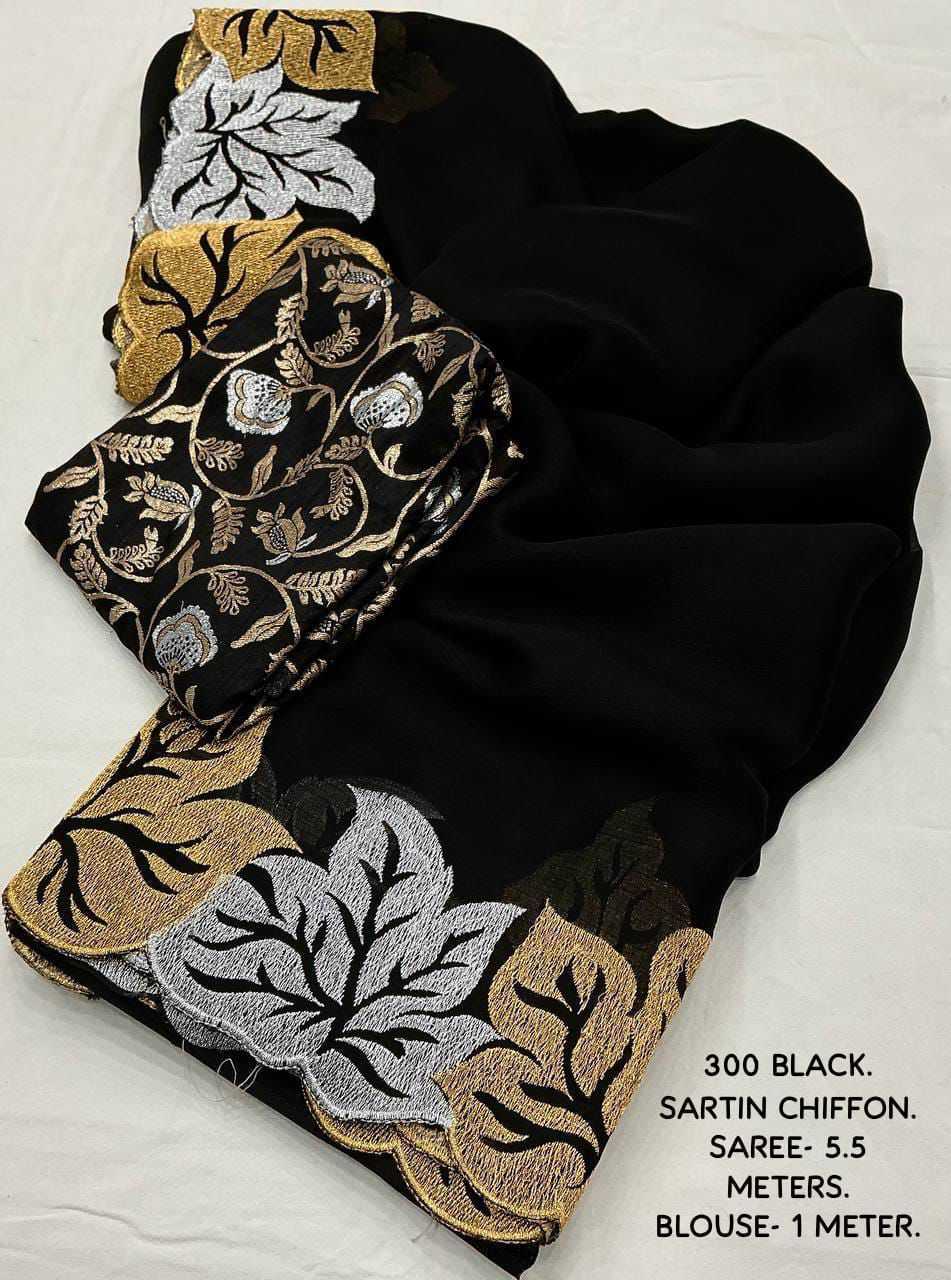 YNF Wholesale Chiffon Chiffon Sarees KESH433 300 BLACK PAAN | Surat Manufacturer