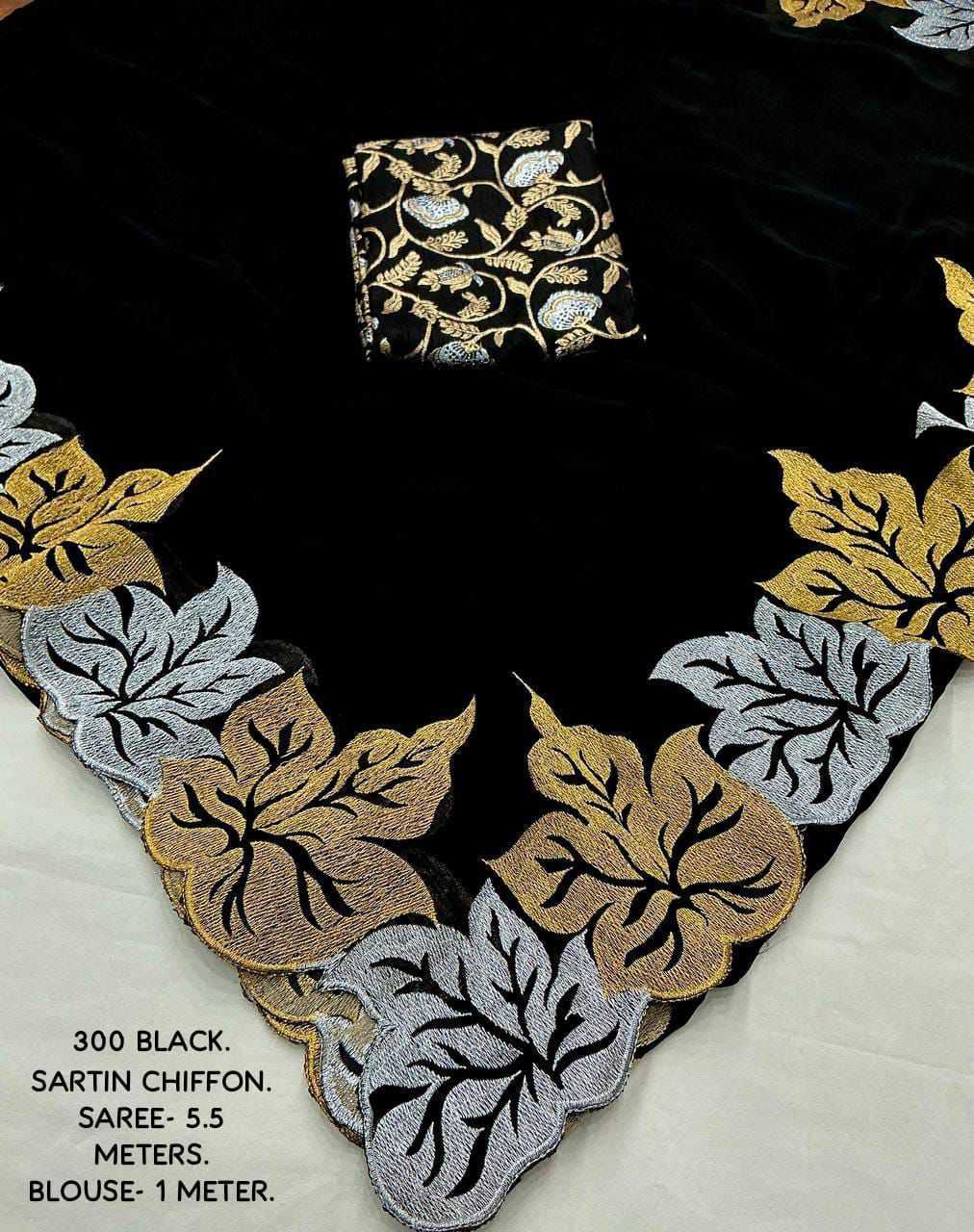 YNF Wholesale Chiffon Chiffon Sarees KESH433 300 BLACK PAAN | Surat Manufacturer