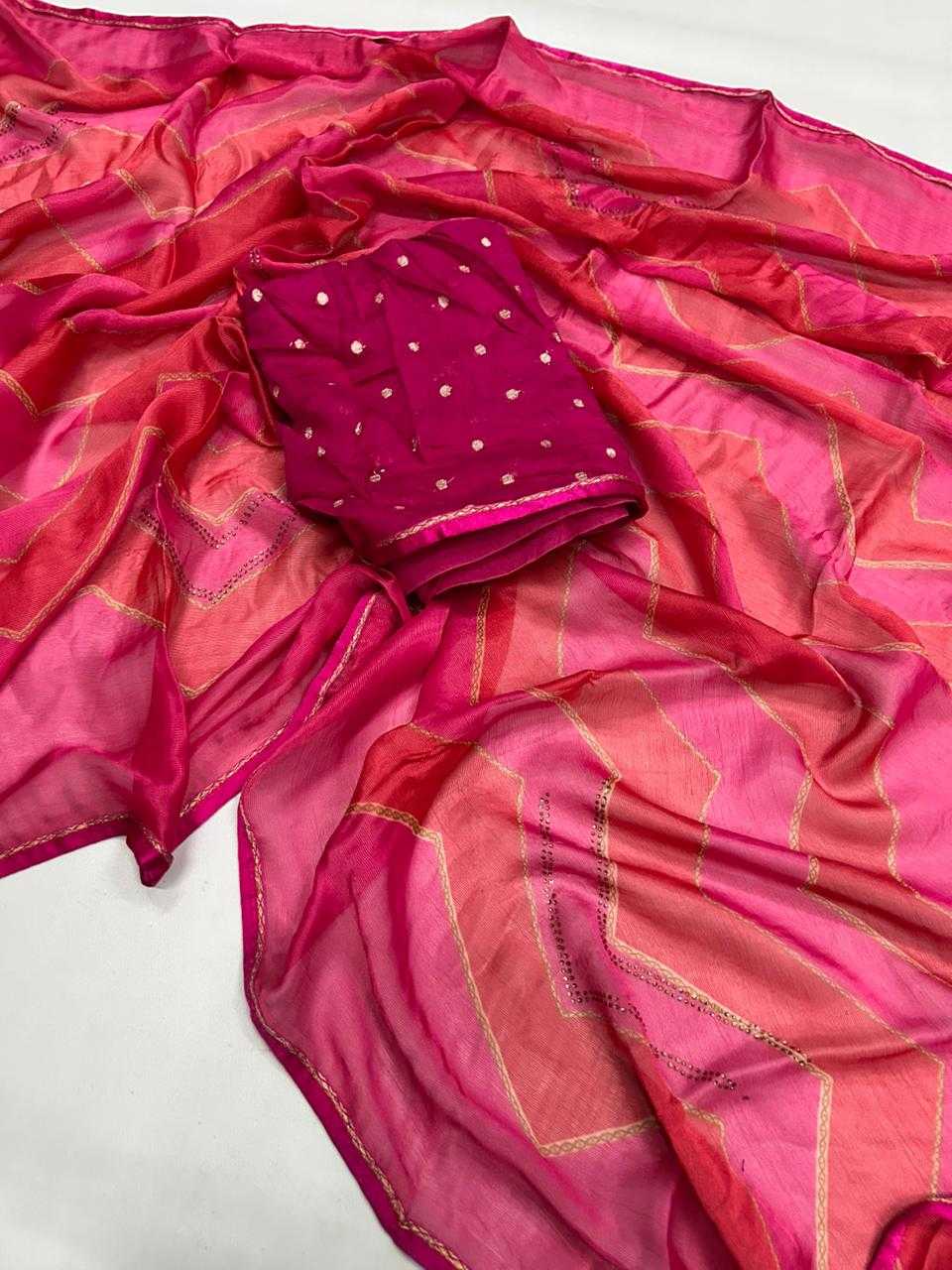 YNF Wholesale Chiffon Georgette Sarees KESH622 tone stipes | Surat Manufacturer
