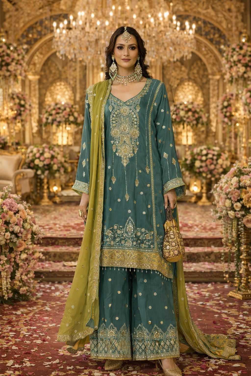 YNF Wholesale Chinon Semi Stitched Suits KESH745 1311 | Surat Manufacturer