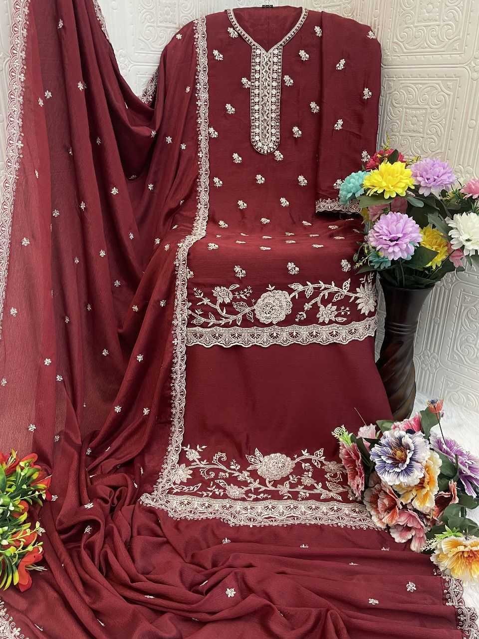 YNF Wholesale Chinon Semi Stitched Suits KESH745 72691 | Surat Manufacturer