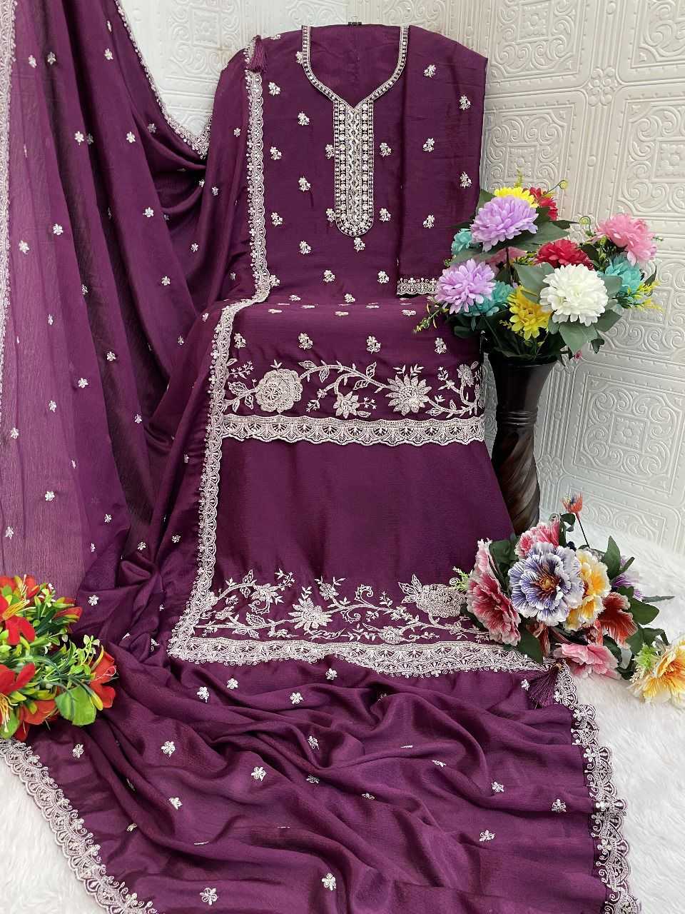 YNF Wholesale Chinon Semi Stitched Suits KESH745 72691 | Surat Manufacturer