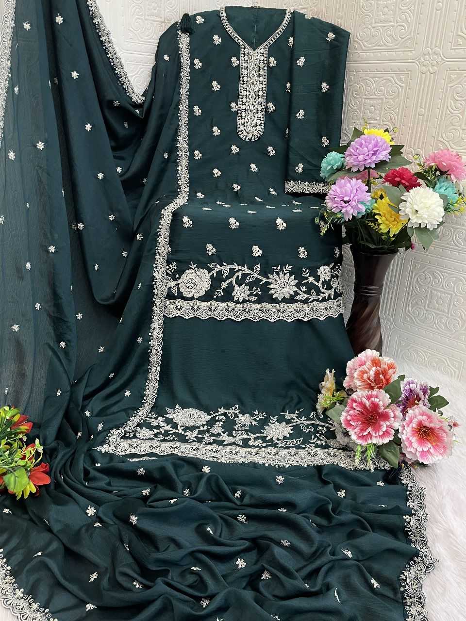 YNF Wholesale Chinon Semi Stitched Suits KESH745 72691 | Surat Manufacturer