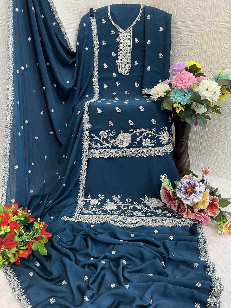 YNF Wholesale Chinon Semi Stitched Suits KESH745 72691 | Surat Manufacturer