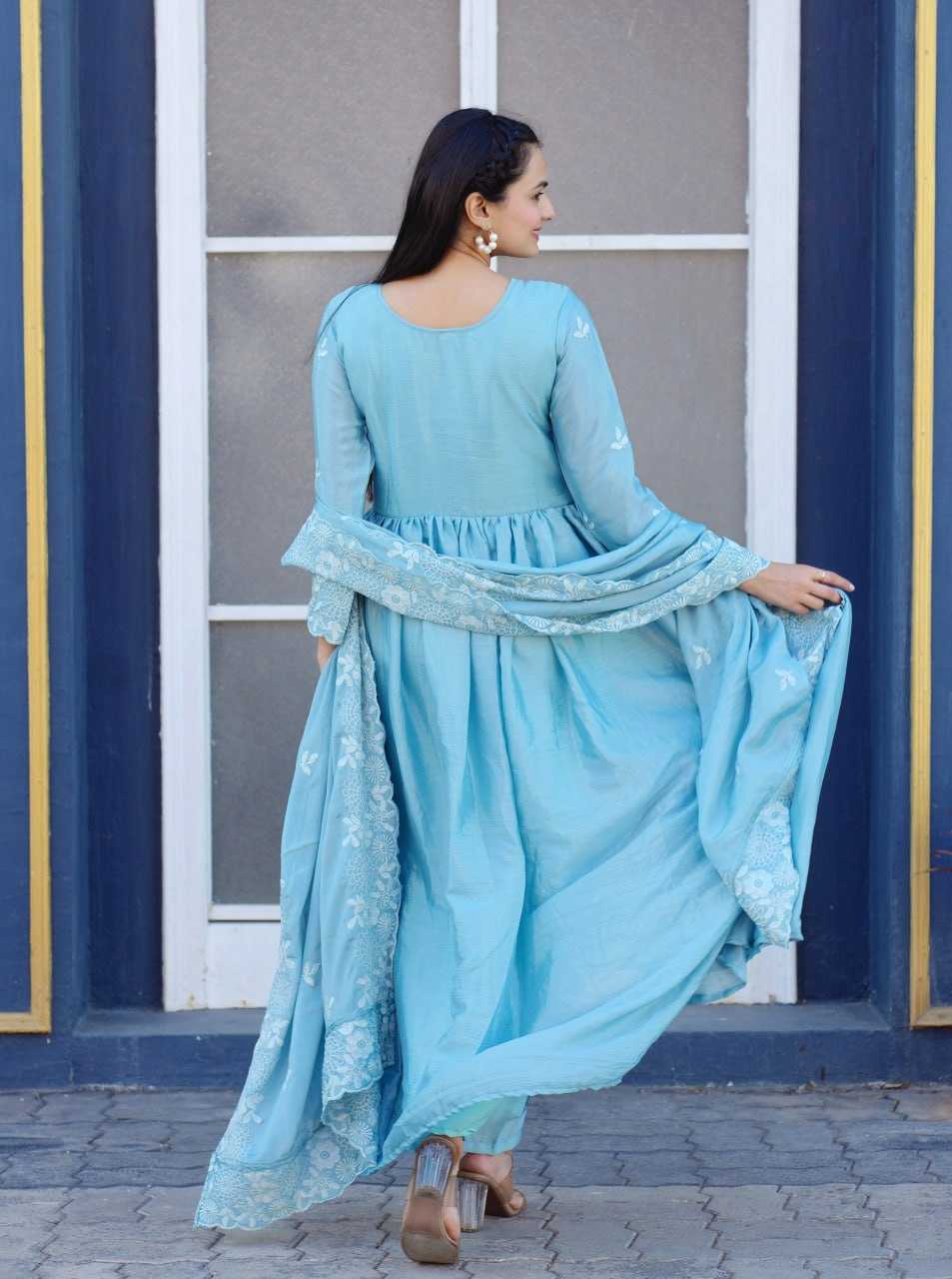 YNF Wholesale Chinon Party Gowns RIN232 40 | Surat Manufacturer