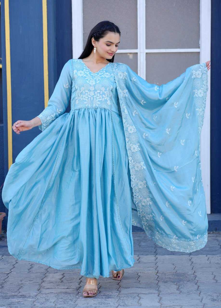 YNF Wholesale Chinon Party Gowns RIN232 40 | Surat Manufacturer
