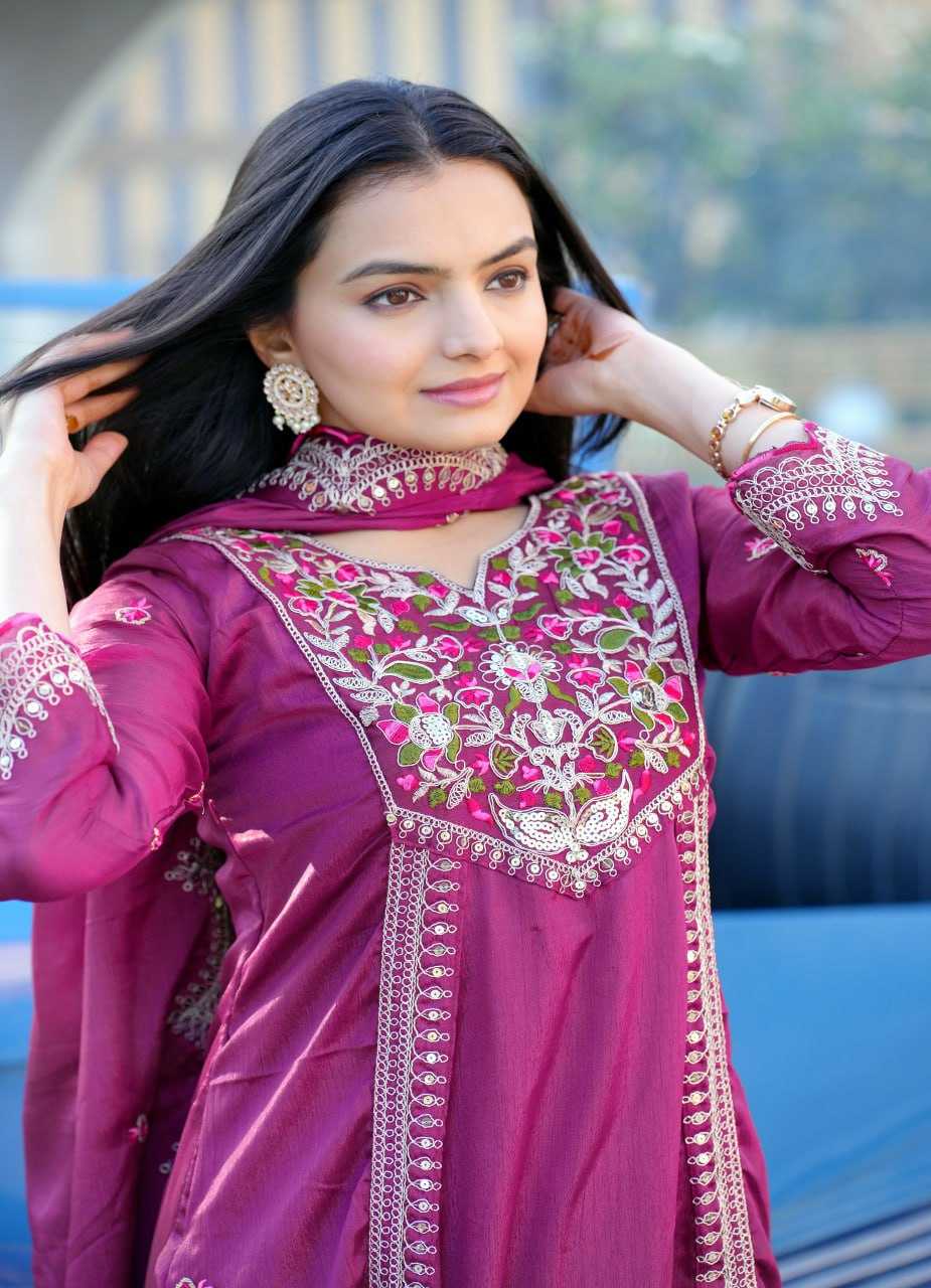 YNF Wholesale Chinon Embroidered Gown RIN232 41 | Surat Manufacturer