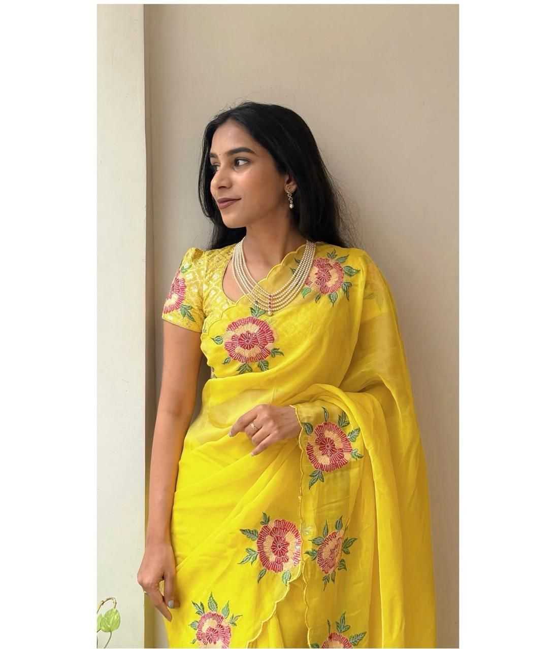 YNF Wholesale Chinon Silk Embroidered Silk Sarees KESH622 191 | Surat Manufacturer