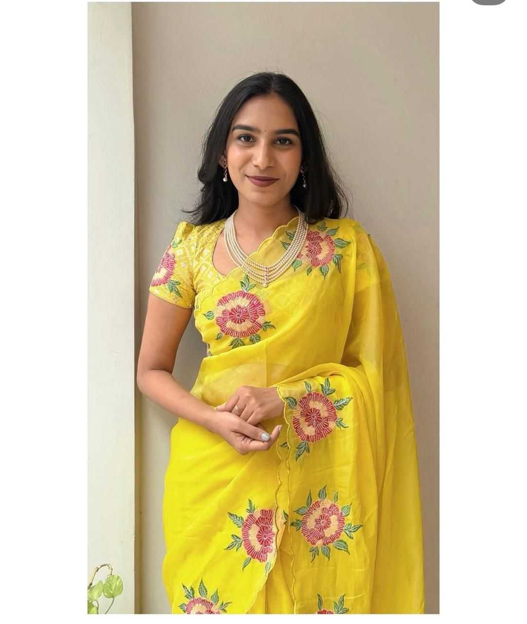 YNF Wholesale Chinon Silk Embroidered Silk Sarees KESH622 191 | Surat Manufacturer