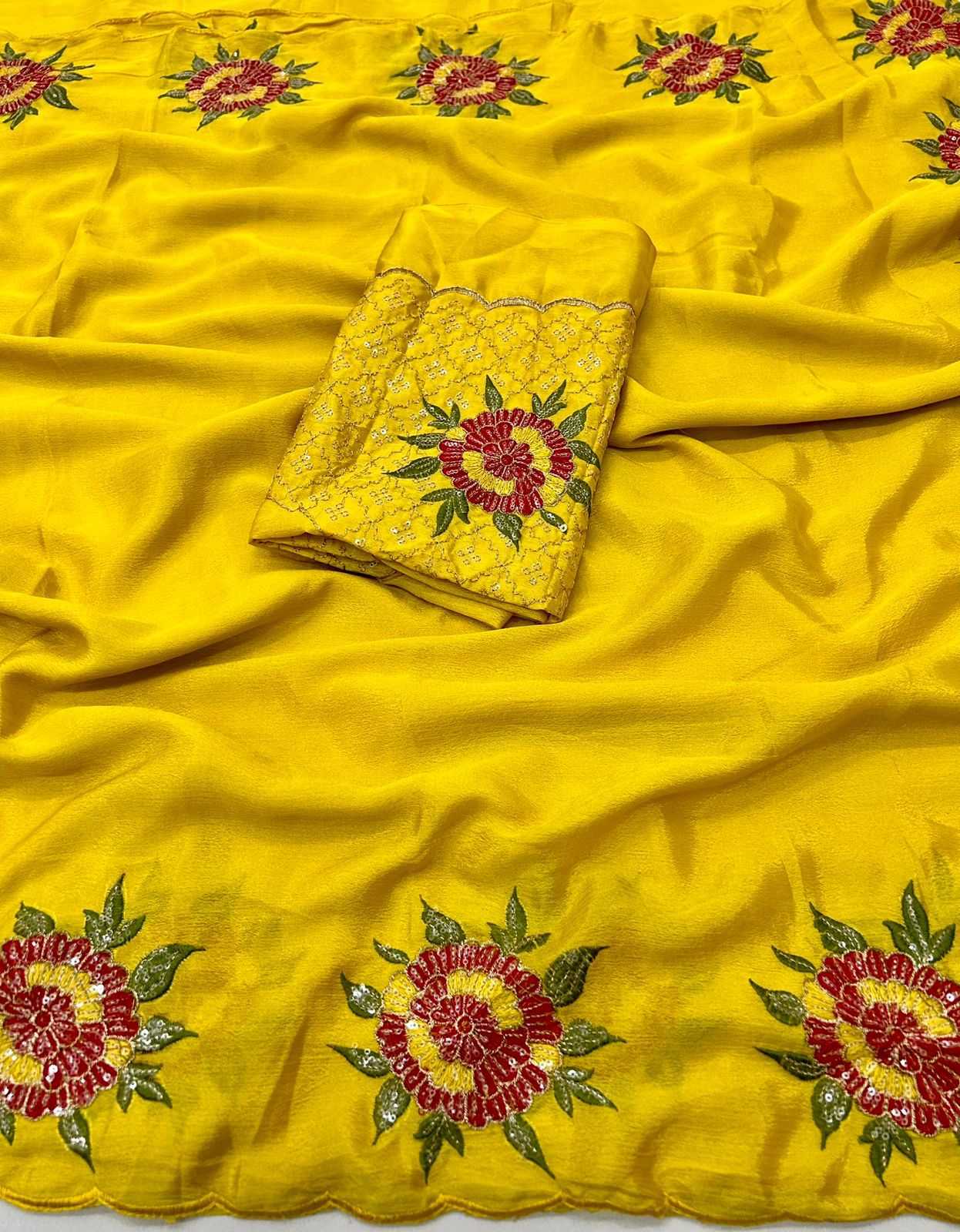YNF Wholesale Chinon Silk Embroidered Silk Sarees KESH622 191 | Surat Manufacturer