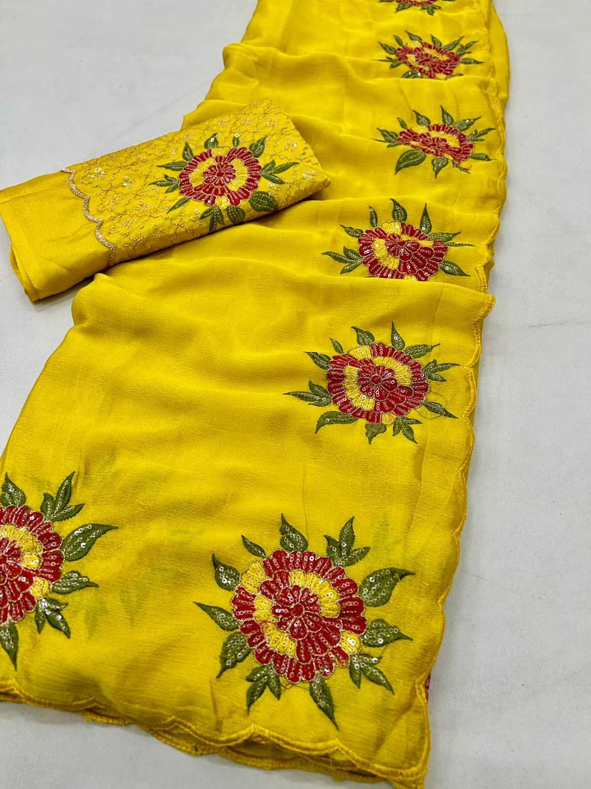 YNF Wholesale Chinon Silk Embroidered Silk Sarees KESH622 191 | Surat Manufacturer