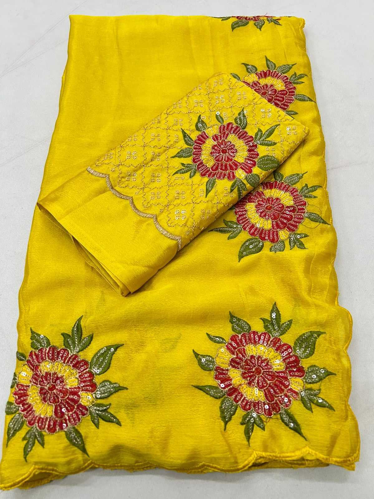 YNF Wholesale Chinon Silk Embroidered Silk Sarees KESH622 191 | Surat Manufacturer
