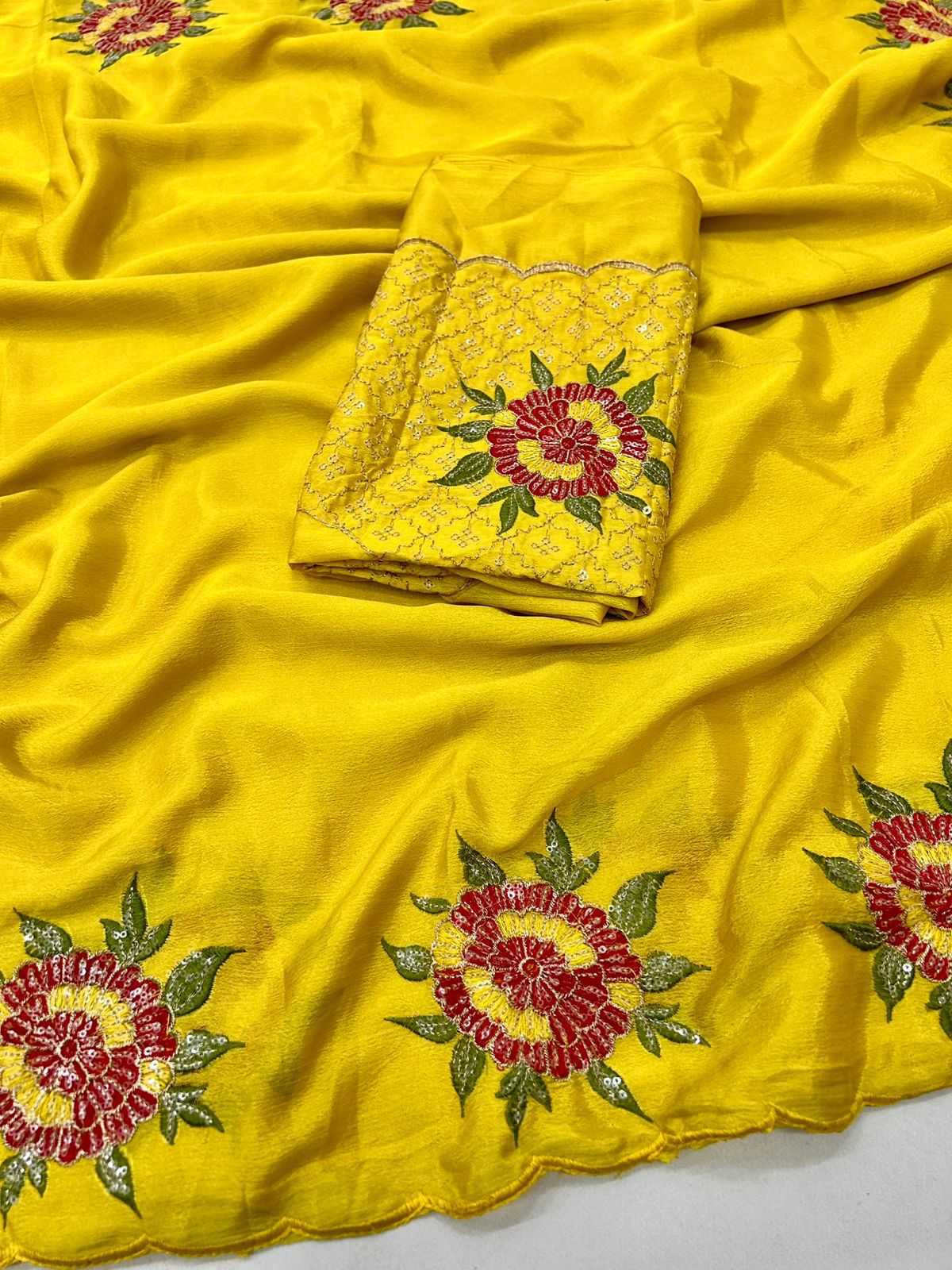 YNF Wholesale Chinon Silk Embroidered Silk Sarees KESH622 191 | Surat Manufacturer
