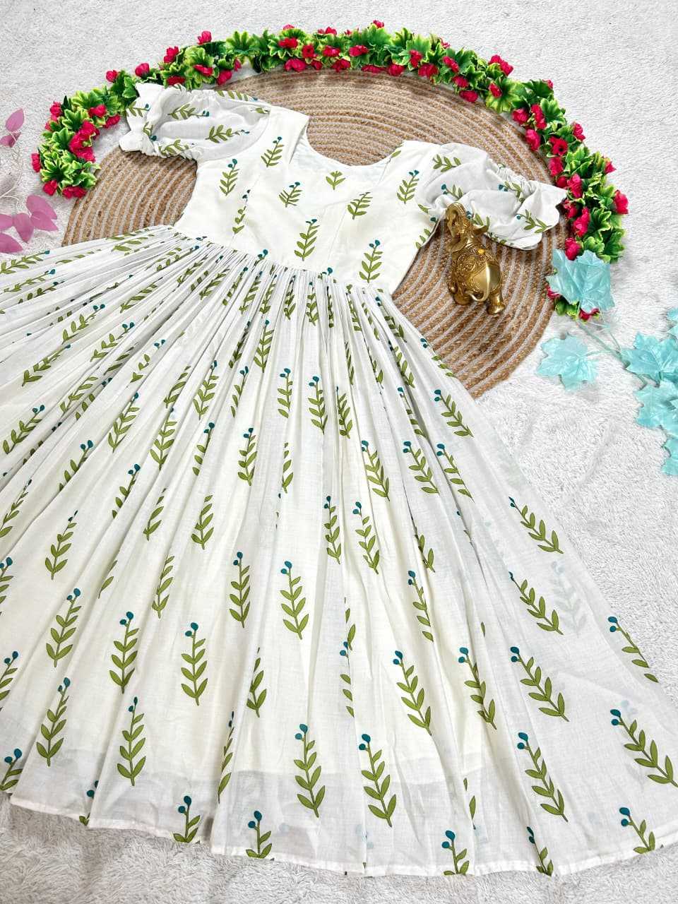 YNF Wholesale Cotton Midi Dresses KESH505 Leaf | Surat Manufacturer