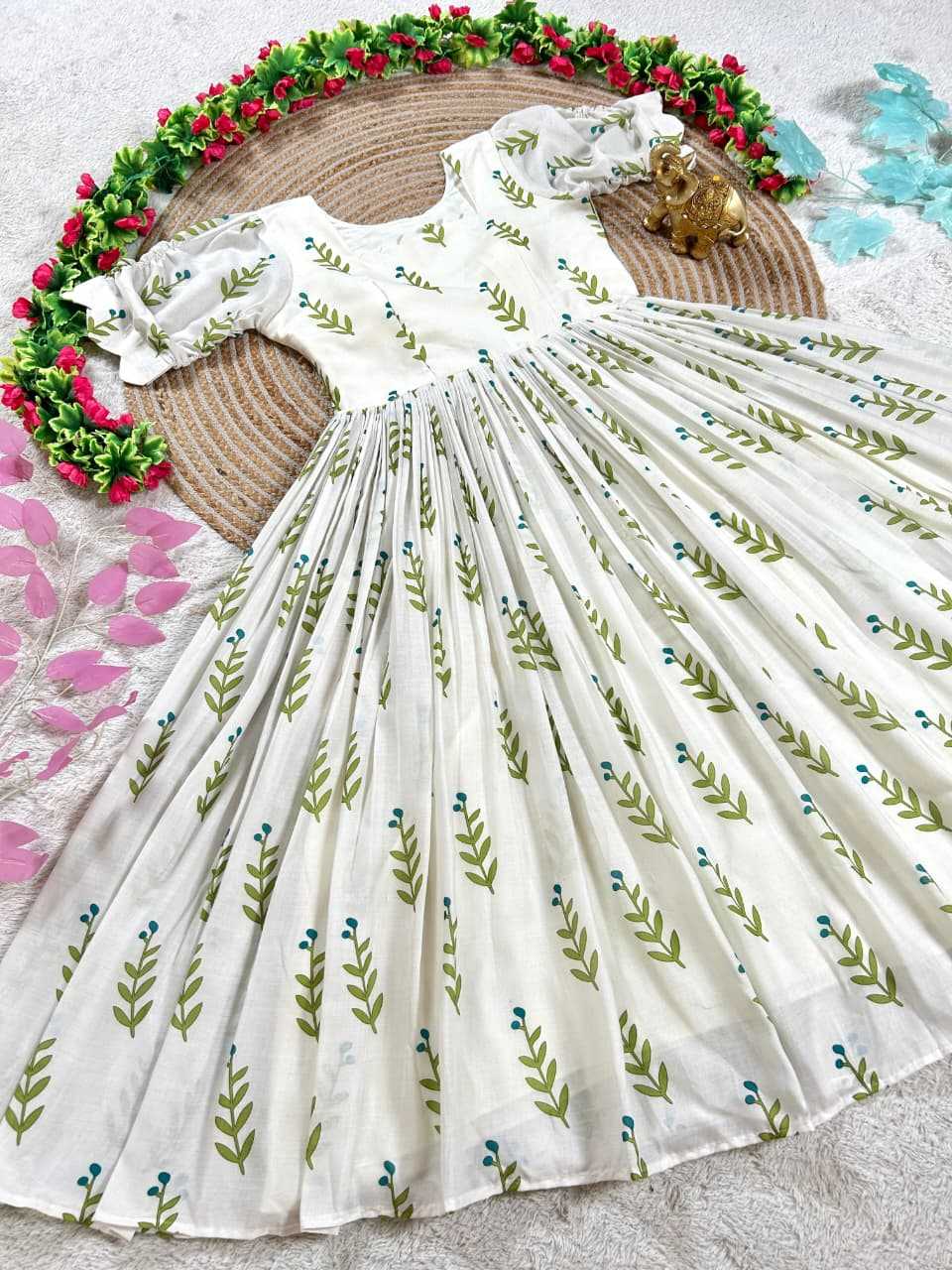 YNF Wholesale Cotton Midi Dresses KESH505 Leaf | Surat Manufacturer