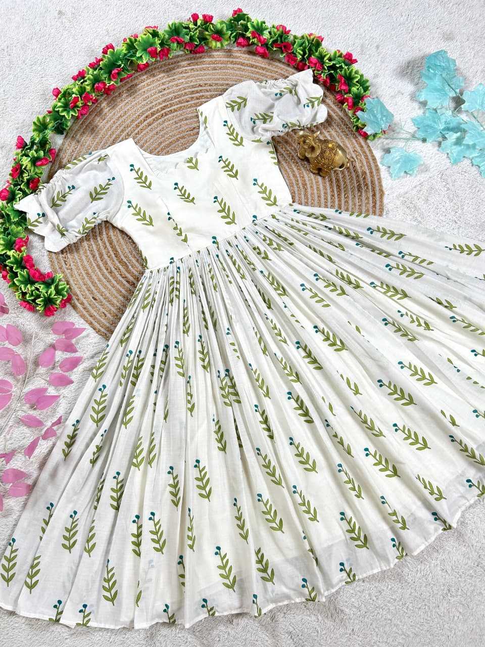 YNF Wholesale Cotton Midi Dresses KESH505 Leaf | Surat Manufacturer