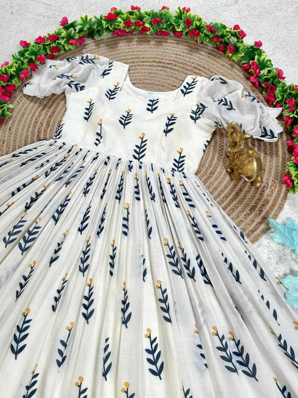 YNF Wholesale Cotton Midi Dresses KESH505 Leaf | Surat Manufacturer