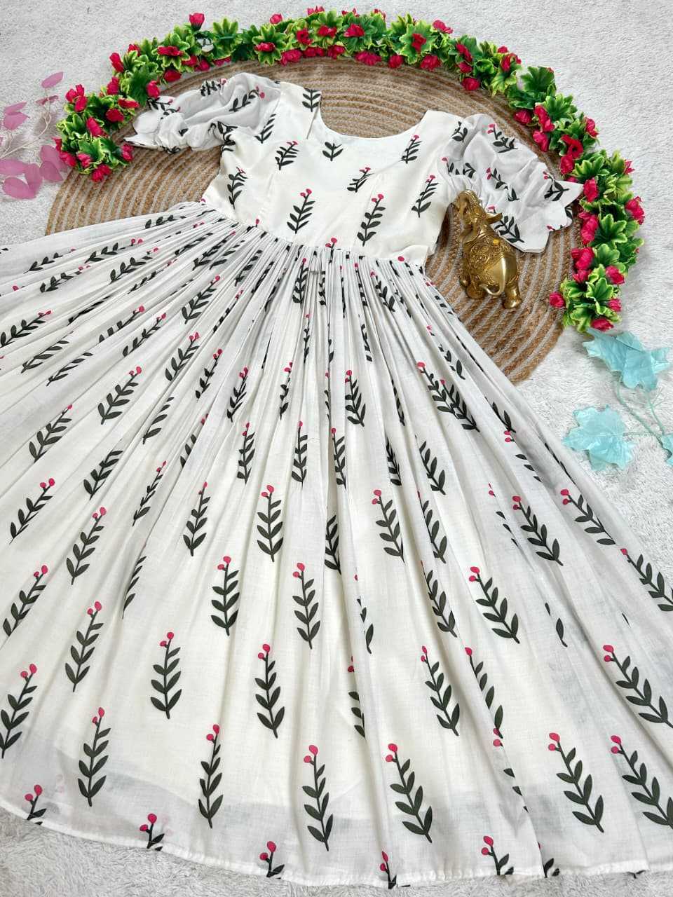 YNF Wholesale Cotton Midi Dresses KESH505 Leaf | Surat Manufacturer