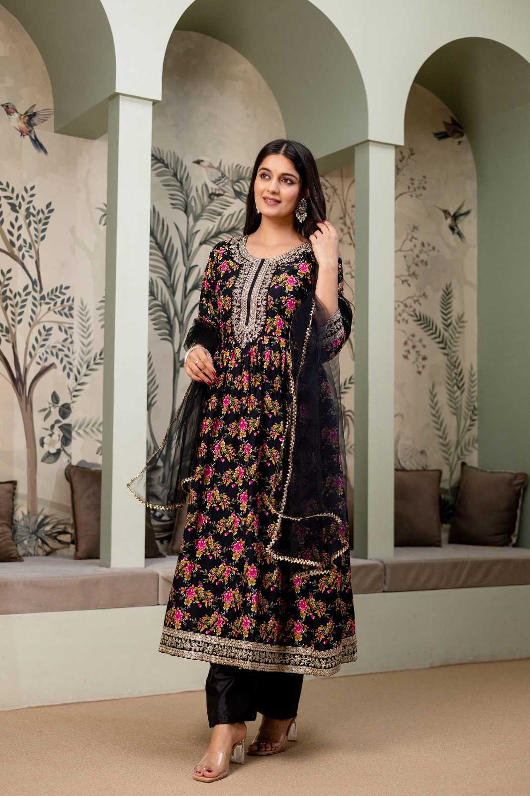 YNF Wholesale Crepe Embroidery Gowns KESH108 791 | Surat Manufacturer