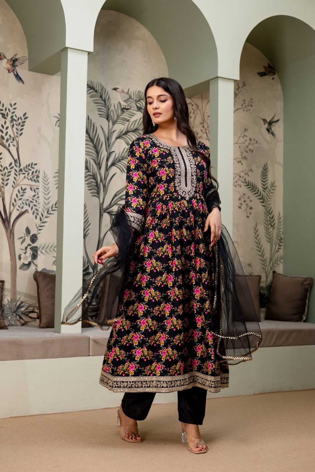YNF Wholesale Crepe Embroidery Gowns KESH108 791 | Surat Manufacturer